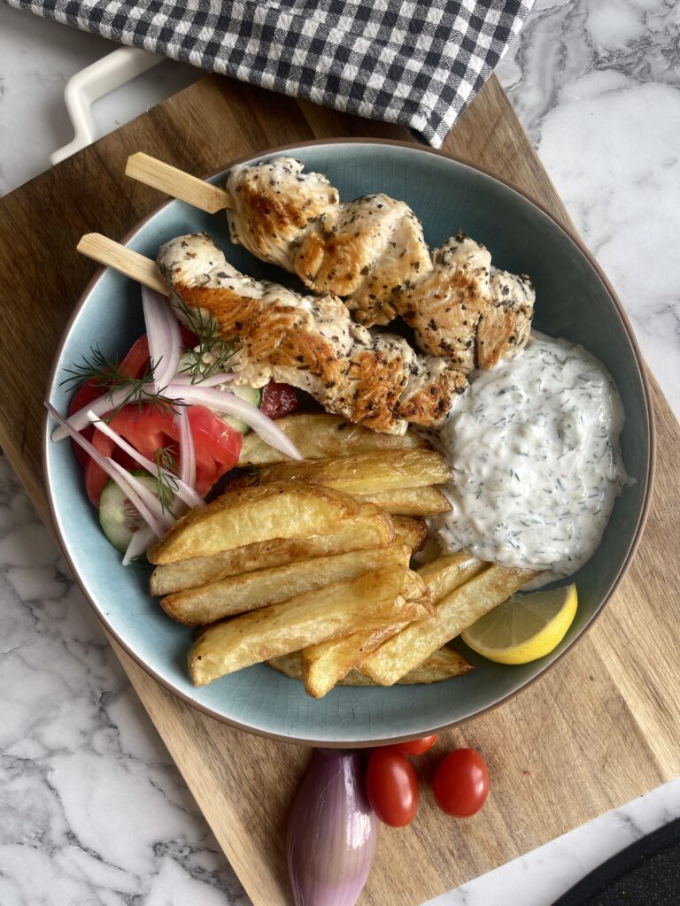 szaszłyki z kurczaka w stylu greckim